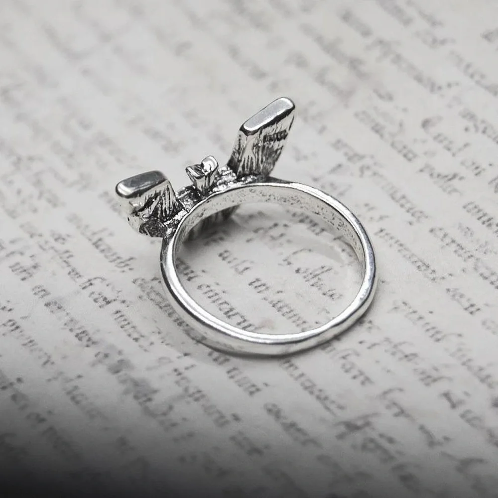 Silver Gothic Bat Ring
